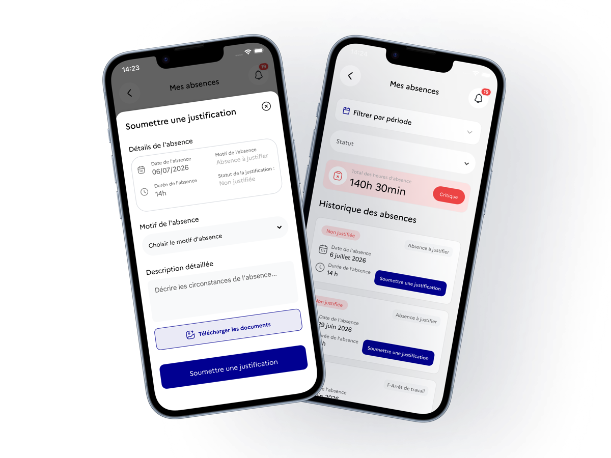 Application apprenti, soumission d’une justification d’absence